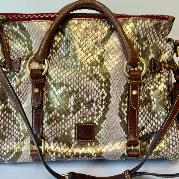 Dooney & Bourke Snake Multi Leather Satchel Crossbody Handbag - Picture 4 of 9